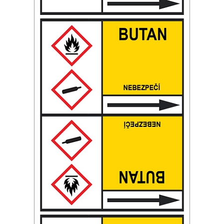 Značení potrubí, butan